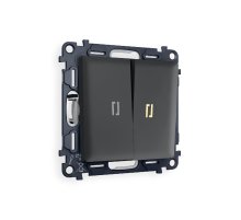 Комплект механизма 2-кл проходного выключателя с подсветкой Ambrella Volt Alfa MA904030