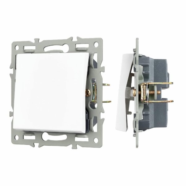 Механизм выключателя одноклавишный непроходной Arlight SWT-MK01-PL-WH (250V, 16A) 043710
