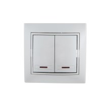 Выключатель двойной с подсветкой Lezard Mira 701-1010-112 Выключатель двойной с подсветкой Lezard Mira 701-1010-112