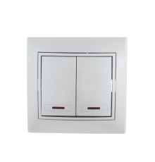 Выключатель двойной с подсветкой Lezard Mira 701-1010-112