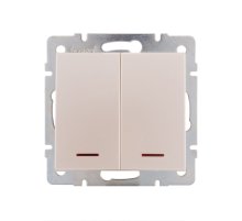 Выключатель двойной с подсветкой Lezard Rain 703-3088-112
