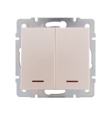 Выключатель двойной с подсветкой Lezard Rain 703-3088-112