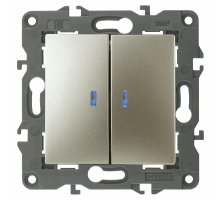 Выключатель двойной с подсветкой Эра 14-1105-04 Б0034240