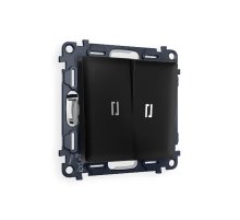 Комплект механизма 2-кл проходного выключателя с подсветкой Ambrella Volt Alfa MA804035