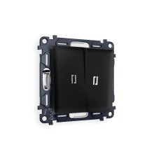 Комплект механизма 2-кл проходного выключателя с подсветкой Ambrella Volt Alfa MA804035