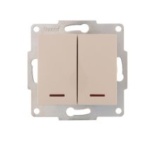 Выключатель двойной с подсветкой Lezard Karina 707-0388-112 Выключатель двойной с подсветкой Lezard Karina 707-0388-112