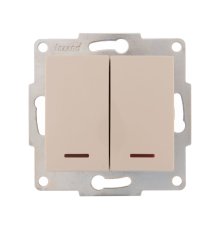 Выключатель двойной с подсветкой Lezard Karina 707-0388-112