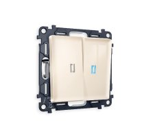 Комплект механизма 2-кл проходного выключателя с подсветкой Ambrella Volt Alfa MA304040