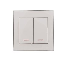 Выключатель двойной с подсветкой Lezard Rain 703-0225-112