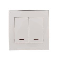 Выключатель двойной с подсветкой Lezard Rain 703-0225-112