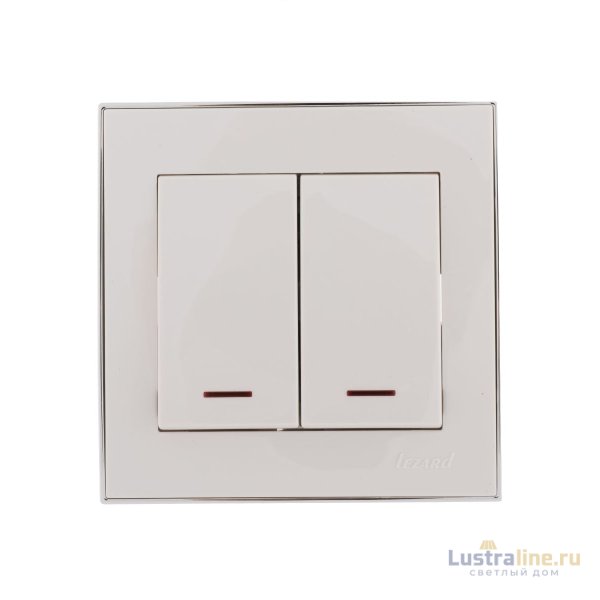 Выключатель двойной с подсветкой Lezard Rain 703-0225-112