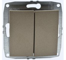 Выключатель двухклавишный Mono Electric Despina-Larissa 10А 250В бронза 500-002325-102