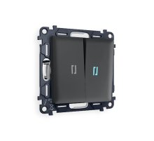 Комплект механизма 2-кл проходного выключателя с подсветкой Ambrella Volt Alfa MA904040