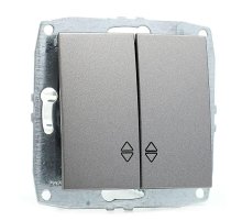 Выключатель двухклавишный проходной Mono Electric Despina-Larissa 10А 250В антрацит 500-002423-111