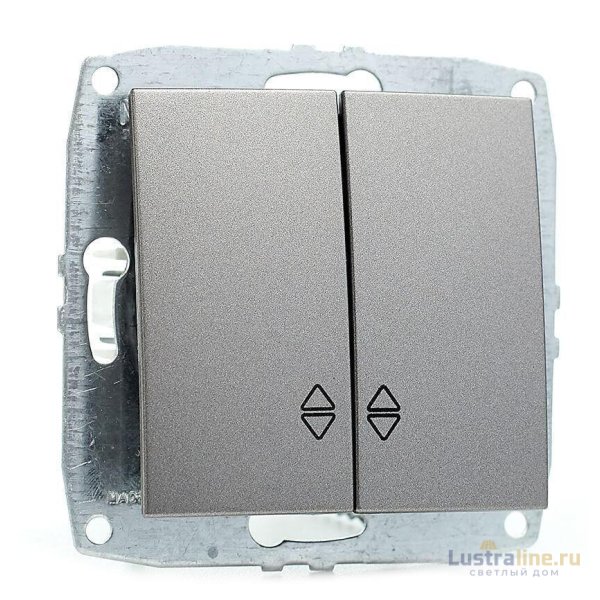 Выключатель двухклавишный проходной Mono Electric Despina-Larissa 10А 250В антрацит 500-002423-111