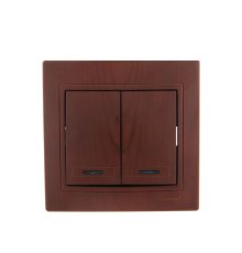 Выключатель двойной с подсветкой Lezard Mira 701-0601-112