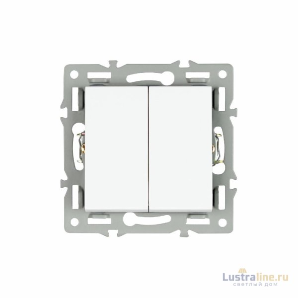 Механизм выключателя двухклавишный проходной Arlight SWT-MKP2-PL-WH (250V, 16A) 043727