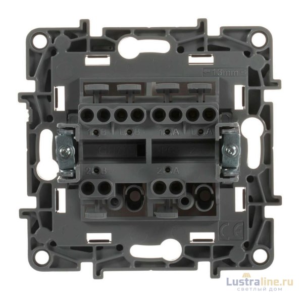 Переключатель двухклавишный Legrand Etika 10A 250V антрацит 672612