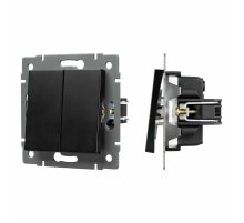 Механизм выключателя двухклавишный непроходной Arlight SWT-MK02-PL-BK-V (250V, 10A) 049888