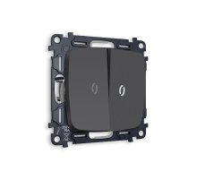 Комплект механизма 2-кл проходного выключателя с подсветкой Ambrella Volt Omega MO904035