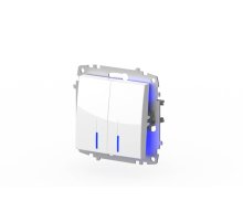 Выключатель двухклавишный с подсветкой ELBI Zena Vega 609-015600-203