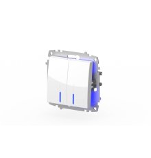 Выключатель двухклавишный с подсветкой ELBI Zena Vega 609-015600-203