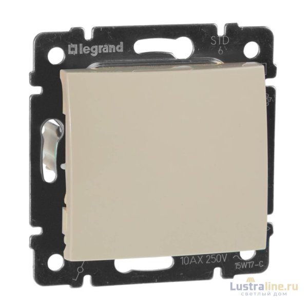 Переключатель одноклавишный проходной Legrand Valena 10A 250V cлоновая кость 774306
