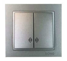 Выключатель двухклавишный проходной Mono Electric Despina 10A 250В антрацит 102-242423-111