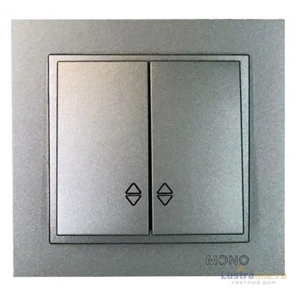 Выключатель двухклавишный проходной Mono Electric Despina 10A 250В антрацит 102-242423-111