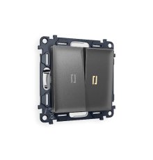 Комплект механизма 2-кл проходного выключателя с подсветкой Ambrella Volt Alfa MA654030