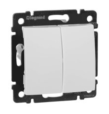 Переключатель двухклавишный на 2 направления Legrand Valena 10A 250V белый 774408