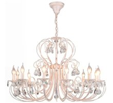 Подвесная люстра Eurosvet 3305/12 белый с золотом/прозрачный хрусталь Strotskis