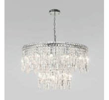 Подвесная люстра Eurosvet Blitz 60160 хром/ прозрачный хрусталь Strotskis a065324