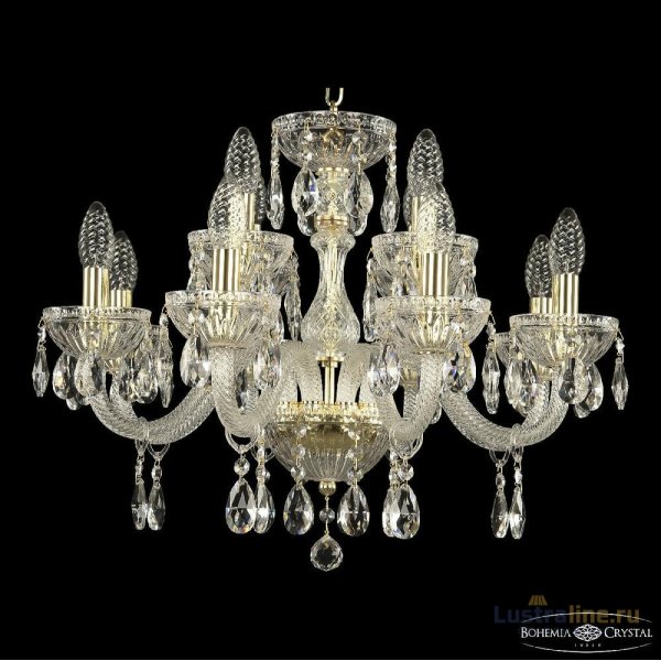Подвесная люстра Bohemia Ivele Crystal 5417/8+4/195 G Clear/M-1G