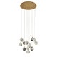 Каскадная люстра Delight Collection OD2440-13 gold/clear+amber+grey