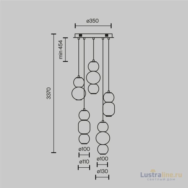 Каскадная люстра Maytoni Drop MOD273PL-L80G3K