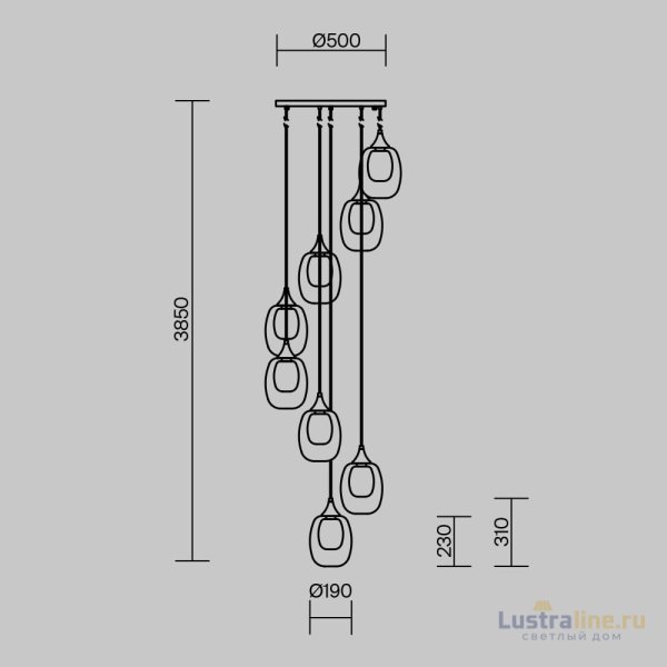Каскадная люстра Maytoni Aura MOD016PL-08BS1