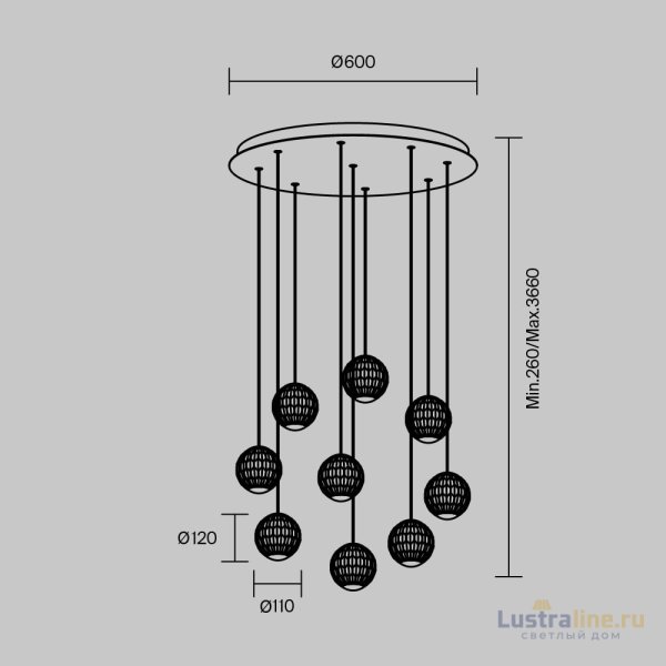 Каскадная люстра Maytoni Sapphire MOD293PL-L56BS3K Каскадная люстра Maytoni Sapphire MOD293PL-L56BS3K