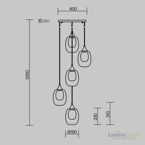 Каскадная люстра Maytoni Aura MOD016PL-05BS Каскадная люстра Maytoni Aura MOD016PL-05BS