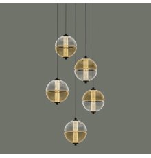Каскадная люстра Delight Collection MD24022079-5A black/amber