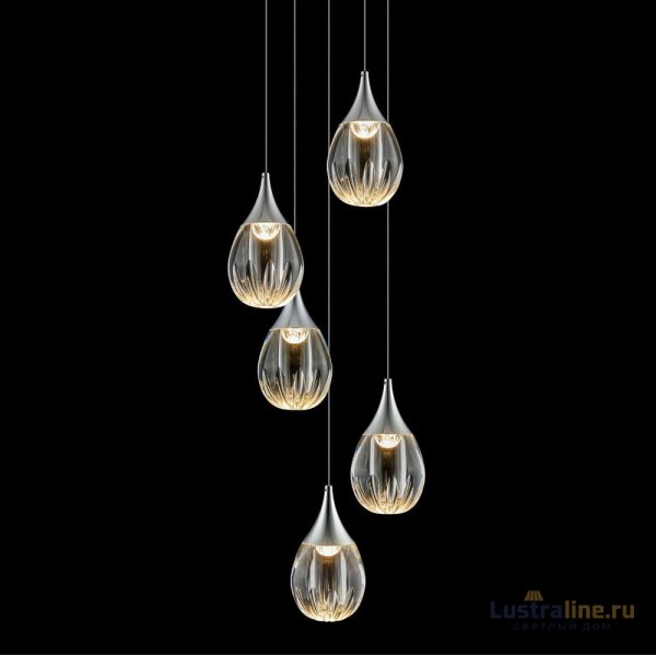 Каскадная люстра Delight Collection Stilla MD24001004-5A chrome/clear Каскадная люстра Delight Collection Stilla MD24001004-5A chrome/clear