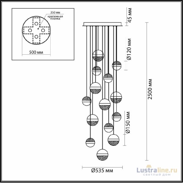 Каскадная люстра Odeon Light Roni 5037/132L Каскадная люстра Odeon Light Roni 5037/132L