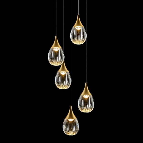 Каскадная люстра Delight Collection Stilla MD24001004-5A gold/clear