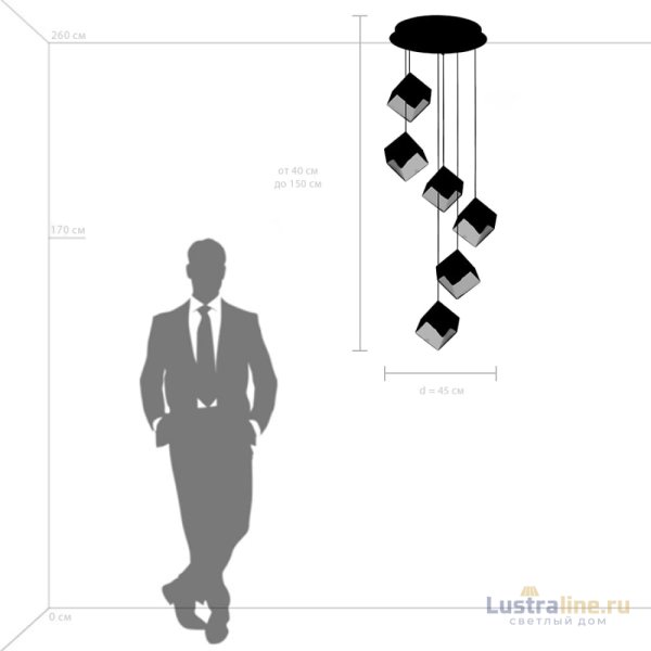 Каскадная люстра Lightstar Qubica 805569 Каскадная люстра Lightstar Qubica 805569