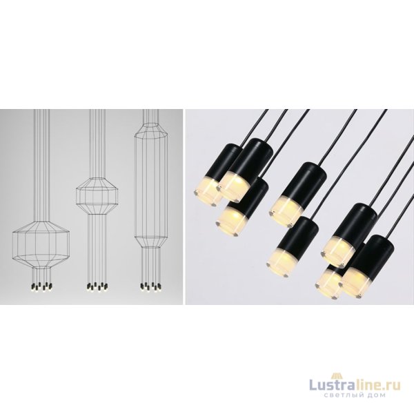 Каскадная люстра ImperiumLoft Vibia Wireflow 75394-22 Каскадная люстра ImperiumLoft Vibia Wireflow 75394-22