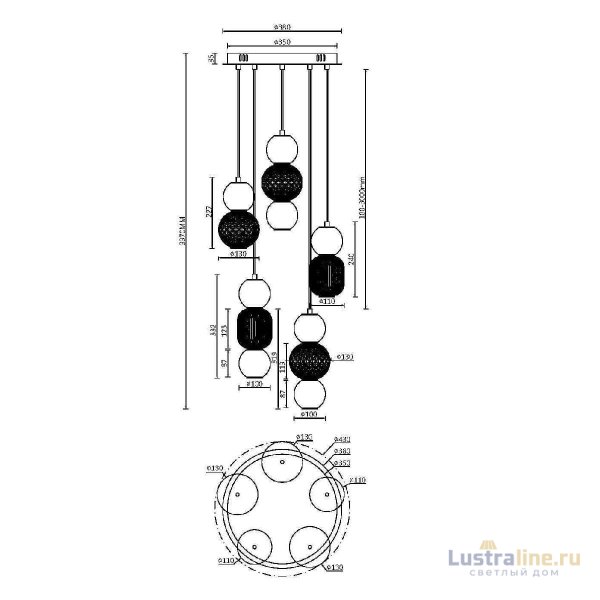 Каскадная люстра Maytoni Drop MOD273PL-L80CH3K