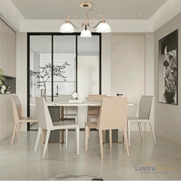 Люстра на штанге Arte Milano Napoli 327306/3 FG+BK Люстра на штанге Arte Milano Napoli 327306/3 FG+BK