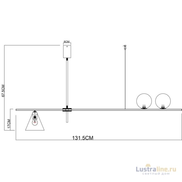 Люстра на штанге Arte Lamp Jacob A7029PL-3BK Люстра на штанге Arte Lamp Jacob A7029PL-3BK