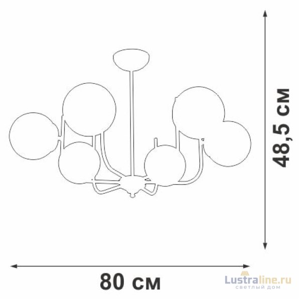 Люстра на штанге Vitaluce V39570-8/6PL