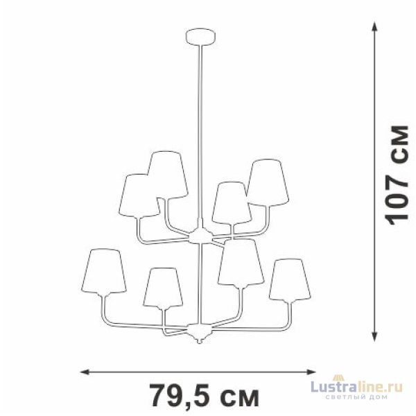 Люстра на штанге Vitaluce V3923-8/8PL Люстра на штанге Vitaluce V3923-8/8PL